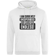 Teemarkable! I am Currently Unsupervised Hoodie White / Small - 96-101cm | 38-40"(Chest)