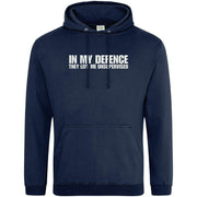 Teemarkable! In My Defence They Left Me Unsupervised Hoodie Navy Blue / Small - 96-101cm | 38-40"(Chest)