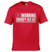 Teemarkable! Warning Grumpy Old Git T-Shirt Red / Small - 86-92cm | 34-36"(Chest)