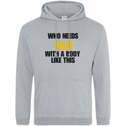 Teemarkable! Who Needs Hair With a Body Like This Hoodie Light Grey / Small - 96-101cm | 38-40"(Chest)