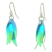 Ti2 Titanium Wild Orchid Drop Earrings - Green