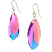 Ti2 Titanium Wolf Of The Woods Drop Earrings - Pink