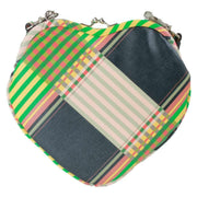 Vivienne Westwood Belle Saffianio Heart Frame Purse - Combat Tartan Green