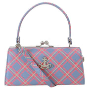 Vivienne Westwood Doll XL Frame Saffiano Printed Tartan Bag - Blue/Orange