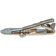 Bassin and Brown Airplane Tie Bar - Silver