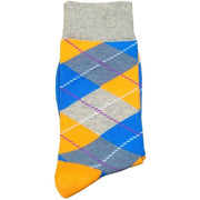 Bassin and Brown Argyle Socks - Grey/Blue/Yellow