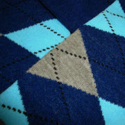 Bassin and Brown Argyle Socks - Grey/Navy/Light Blue