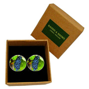 Bassin and Brown Bunch of Grapes Cufflinks - Green/Blue