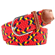 Bassin and Brown Cross Stripe Woven Belt - Red/Navy/Yellow