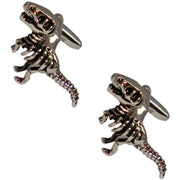 Bassin and Brown Dinosaur Cufflinks - Silver