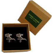 Bassin and Brown Dinosaur Cufflinks - Silver