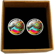 Bassin and Brown Geometric Swirl Cufflinks - Multi-colour