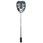 Bassin and Brown Happy Mask Lapel Pin - Silver