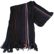 Bassin and Brown Kenyon Striped Wool Scarf - Navy/Black/Orange