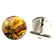 Bassin and Brown Leopard Family Cufflinks - Yellow/Green