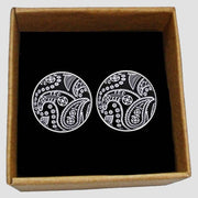 Bassin and Brown Paisley Cufflinks - Black/White