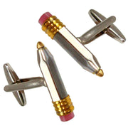 Bassin and Brown Pencil Cufflinks - Silver/Gold