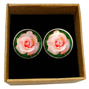 Bassin and Brown Rose Cufflinks - Pink