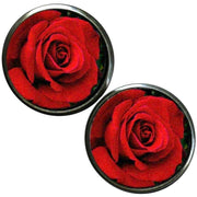 Bassin and Brown Rose Cufflinks - Red