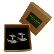 Bassin and Brown Shark Cufflinks - Silver