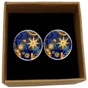 Bassin and Brown Star Flash Cufflinks - Blue/Beige