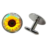 Bassin and Brown Sunflower Cufflinks - Yellow/Brown