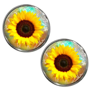 Bassin and Brown Sunflower Cufflinks - Yellow/Brown