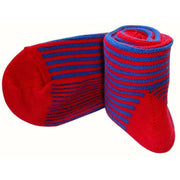 Bassin and Brown Vertical Stripe Midcalf Socks - Royal Blue/Red