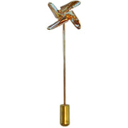 Bassin and Brown Windmill Lapel Pin - Gold