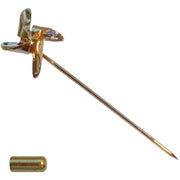 Bassin and Brown Windmill Lapel Pin - Gold