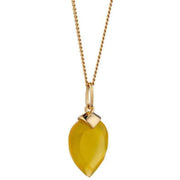 Beginnings November Birthstone Chalcedony Quartz Pendant - Yellow Gold/Yellow