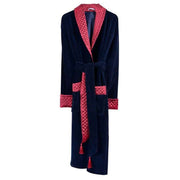 Bown of London Mayfair Long Velvet Smoking Jacket - Navy