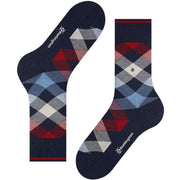 Burlington Newcastle Socks - Marine Blue/Red