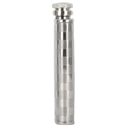 David Van Hagen 3.5oz Stainless Steel Chequered Hip Flask with Engraving Space - Silver