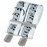 David Van Hagen Classic Music Notes Fashion Brace - White/Black