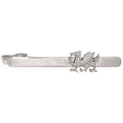 David Van Hagen Dragon Cut Rhodium Tie Slide - Silver