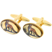 David Van Hagen Fox Image Country Cufflinks - Gold/Brown