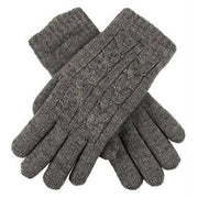 Dents Cable Knit Gloves - Charcoal Grey