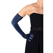 Dents Long Satin Shoulder Length Evening Gloves - Navy