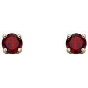 Elements Gold January Birthstone Stud Earrings - Red/Gold