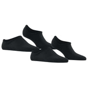 Esprit Solid High 2 Pack No Show Socks - Black