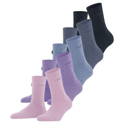 Esprit Solid Mix 5 Pack Socks - Rose/Blue Mix