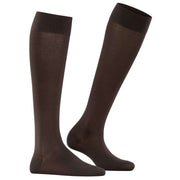 Falke Cotton Touch Knee High Socks - Dark Brown