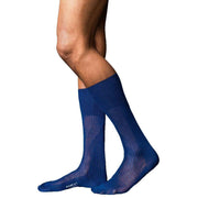 Falke No10 Pure Fil d'Ecosse Smooth Ribbed Knit Socks - Royal Blue