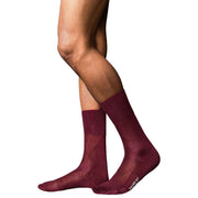 Falke No4 Pure Silk Midcalf Socks - Barolo Red