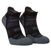 Hilly Supreme Socklet Med Socks - Black/Grey Marl