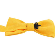 Knightsbridge Neckwear Plain Pre-Tied Cotton Bow Tie - Mustard Yellow