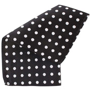 Knightsbridge Neckwear Polka Dot Silk Pocket Square - Black/Silver