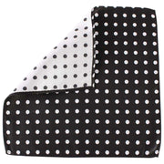 Knightsbridge Neckwear Polka Dot Silk Pocket Square - Black/Silver