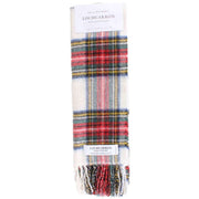 Locharron of Scotland Stewart Dress Modern Lambswool Scarf - White/Green/Red